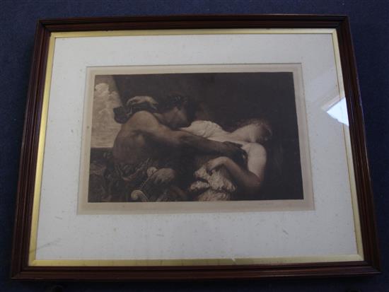 Sir Frank Short after George Frederick Watts Orpheus and Eurydice, 12.5 x 19.5in.